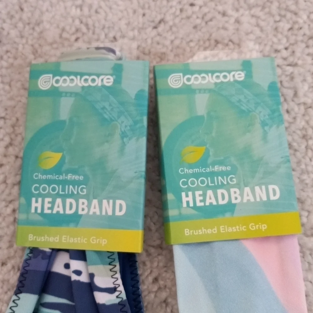 Lot Of 2 Coolcore Headbands. Headbands Workout Sports